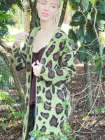 Nightingale Cardigan in Olive Mix Animal Print