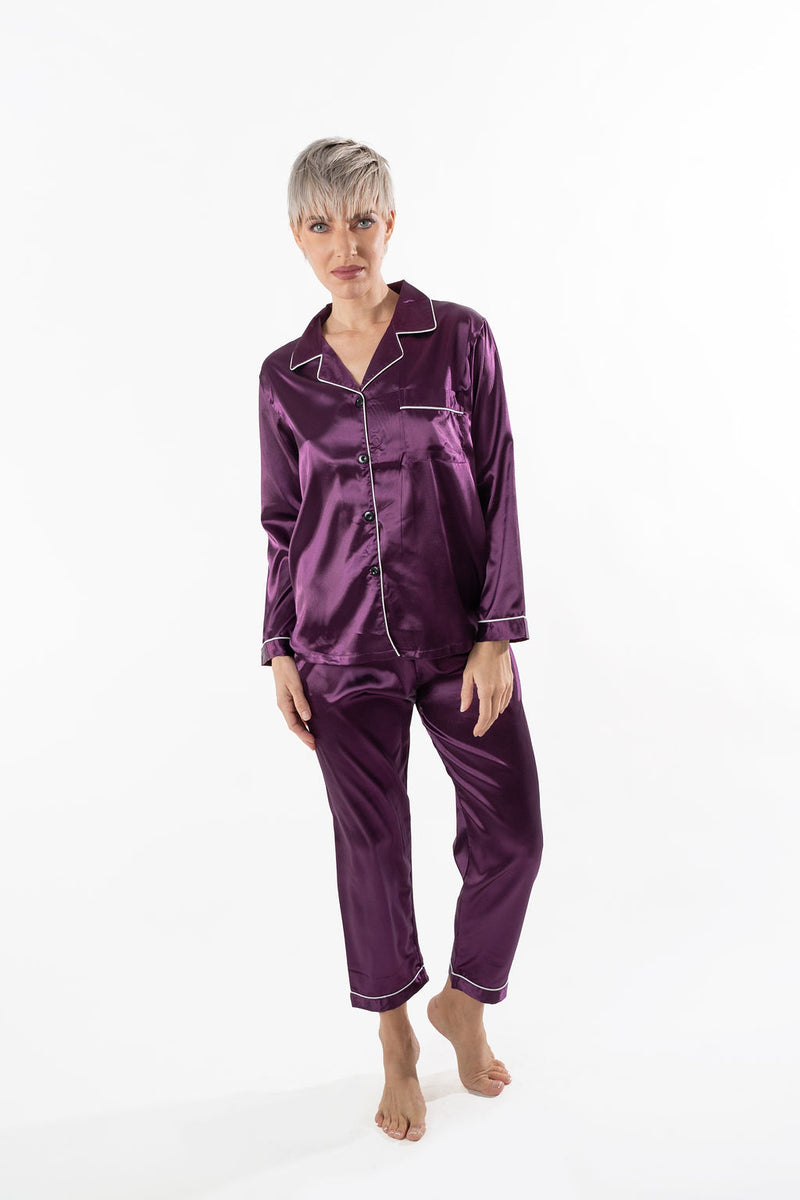 Luxurious Pajamas Set Egg Plant