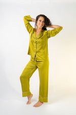 Cloud Nine Pajama Set in Pay Me (green)